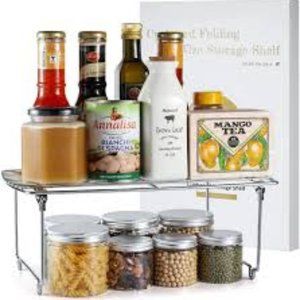 CUPBOARD FOLDING WIRE STORAGE SHELF